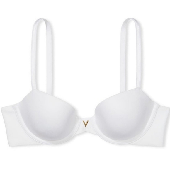 Victoria’s Secret smooth lightly lined LOVE CLOUD gold V glam front bra - Picture 1 of 7